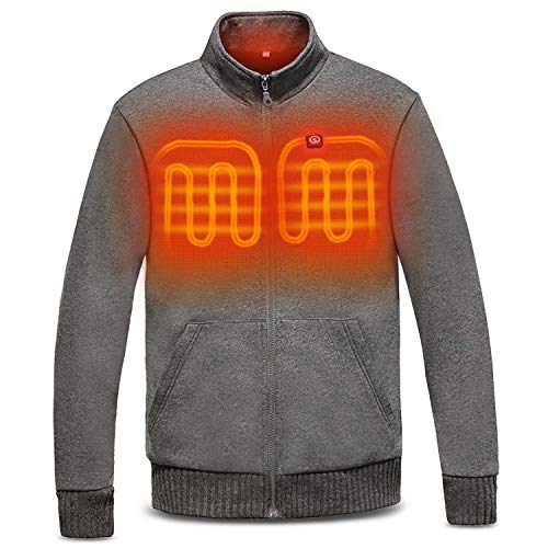 day wolf Heated Jacket Rechargeable Electric Heating Clothes Warm Winter Fleece Men Women
