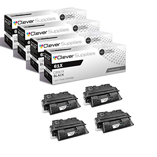 CS Compatible Toner Cartridge Replacement for HP 61X C8061X HP 61A C8061A Black Laserjet 4100 4100N 4100TN 4100MFP 4100DTN 4101 4101MFP 4100T Toner Cartridge 4 Black Set