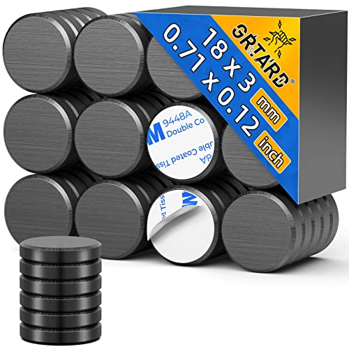 Strong Magnets for Crafts with Adhesive Backing,Ceramic Magnets Small Round Circle Magnets for Refrigerator, (45 Pack)