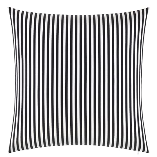 MARIMEKKO Throw Pillow Cotton Bedding with Zipper Closure, Stylish Modern Home Decor, 1 Count (Pack of 1), AJO Black