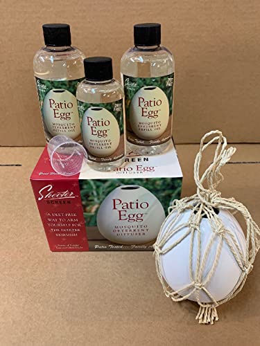 Skeeter Screen Patio Egg Mosquito Deterrent Diffuser Kit with 2 Refills - Pack of (1 Pack)
