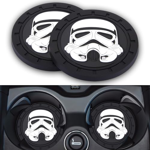 for Star Wars Stormtrooper Universal Vehicle Cup Holder Insert Coaster Car Interior Accessories -2.75 inch,Anti Slip Car Coasterer-Universal (Pack of 2)