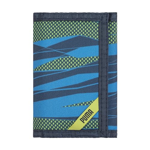 PUMA Kids' Little Rise Trifold Wallet, Navy/Green, One Size