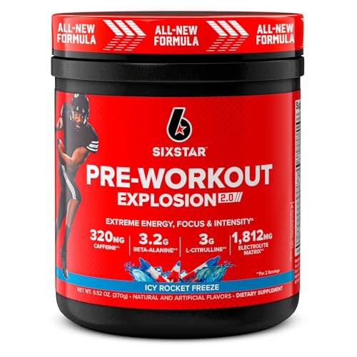 Six Star Pre-Workout Powder for Men & Women, ICY Rocket Freeze (30 Servings) - Preworkout Explosion 2.0 Energy Powder Drink Mix with Beta-Alanine & Caffeine - Sports Nutrition Supplement Products