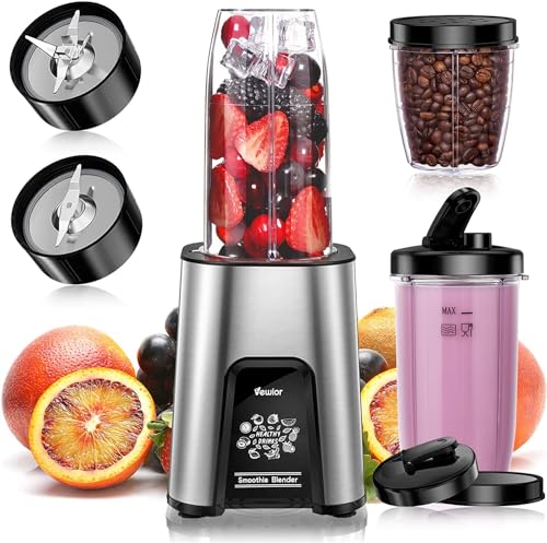 VEWIOR 900W Blender for Shakes and Smoothies, Personal Blenders for Kitchen with 6 Fins Blender Blade, Smoothie Blender with 2 * 22 oz To-Go Cups BPA Free