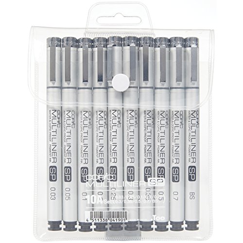 Copic Marker Multiliner SP Ink Pen (Pack of 10), Black (MLSP10A)