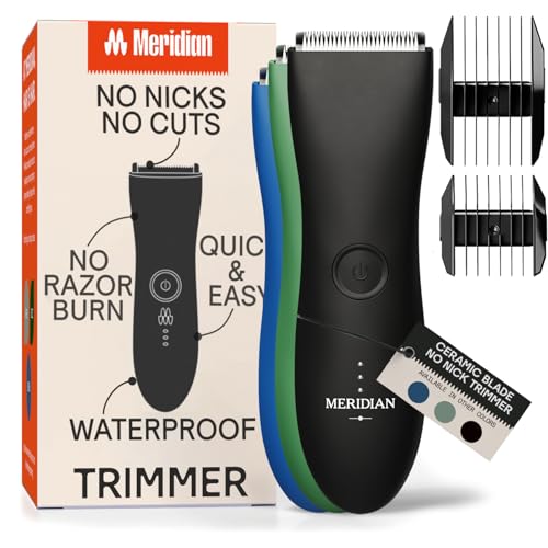 MERIDIAN Manscape Original Body Hair Trimmer for Men and Women, Manscape Trimmer for Men, Pubic Hair Trimmer for Men, Men Trimmer for Pubic Hair, Body Hair Groomer Onyx