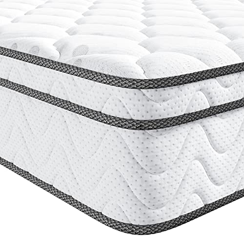 Vesgantti Full Size Mattress, 10 Inch Hybrid Full Mattress in a Box, Double Mattress with Memory Foam and Pocket Spring, Ergonomic Design & Pressure Relief, Medium Firm Feel, 54'*75'*10'