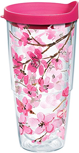 Tervis Sakura Japanese Cherry Blossom Made in USA Double Walled Insulated Tumbler Travel Cup Keeps Drinks Cold & Hot, 24oz, Classic