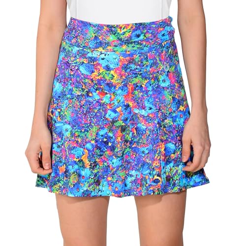 Dona Jo Ultimate Women Skirt/Skort - A-line Tennis Skirt with Shorts & Pockets for Sports & Active Wear Clothing, Artsy