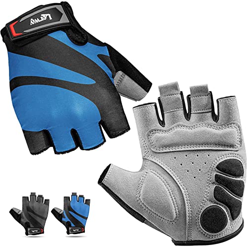 Cycling Gloves Mountain Bike Gloves: Bicycle Gloves for Men Women Fingerless Biking Gloves with Shock-Absorbing Padded Summer Riding Gloves Half Finger MTB Gloves for Cycling Running Workout Sports
