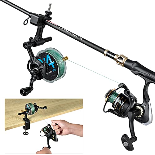 PLUSINNO Fishing Line Spooler with Unwinding Function, Fishing line Spooling Station Versatile for Both Thick & Thin Rods, Works with Spinning Reel, Cast Reel (Fishing Rod & Table Clamp Spooler)