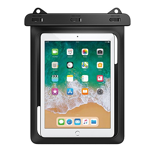 MoKo Waterproof Tablet Case, Tablet Pouch Dry Bag for iPad Mini 6, iPad 9, iPad 9.7 6/5/4/3/2, iPad Pro 9.7, iPad Air 5 10.9/3/2, Samsung Tab S4/ S3/ S2/Tab A 9.7, Galaxy Note 8, Tab E 9.6