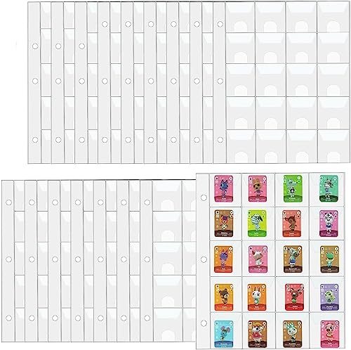 340 Pocket Pages for Animal Crossing Mini Cards, Nintendo Game Cards, Zelda Game Cards, Savings Cards, Coins, Holds 340 ACNH NFC Labeled Game Cards (17 Cards)
