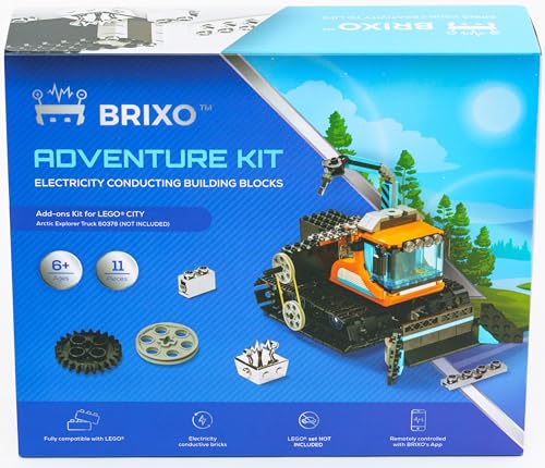 Dakott Conductive Chrome Plated Building Bricks Kit for LegoCity Arctic Explorer Truck. Compatible with 60378 Model Not Including The Set. Bring Life to Your LegoCity Arctic Explorer.