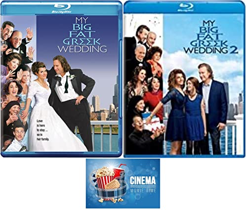 The Portokalos Family Double Feature My Big Fat Greek Wedding & Part 2 Greekquel Double Feature 2 Blu Ray Set Includes Cinema Movie Time Art Card