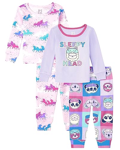 The Children's Place baby-girl and Toddler Long Sleeve Top and Pants Pajama Set Sleepy Head Baby & Toddler - PJ Set 4T