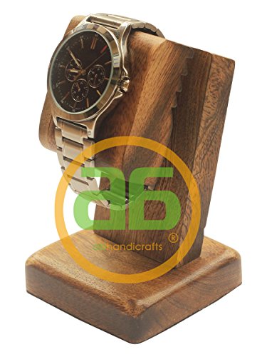 ABHANDICRAFTS TODAY'S DEALS - Wooden Watch display stand for Men - Watch organizer Platform for All Models - Compliment all watches (Watch Stand Burn Finish)