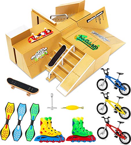Aestheticism Skate Park Kit, with Interesting Accessories, Experience More Gameplay and Happiness for Kids - Ramp Parts for Fingerboard Skate Park Ultimate Parks Training Props