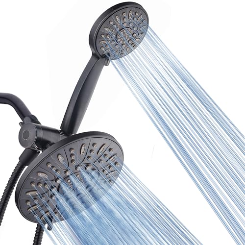 AquaDance 7' Premium High Pressure 3-Way Rainfall Combo with Stainless Steel Hose – Enjoy Luxurious 6-setting Rain Shower Head and Hand Held Shower Separately or Together – Oil Rubbed Bronze Finish