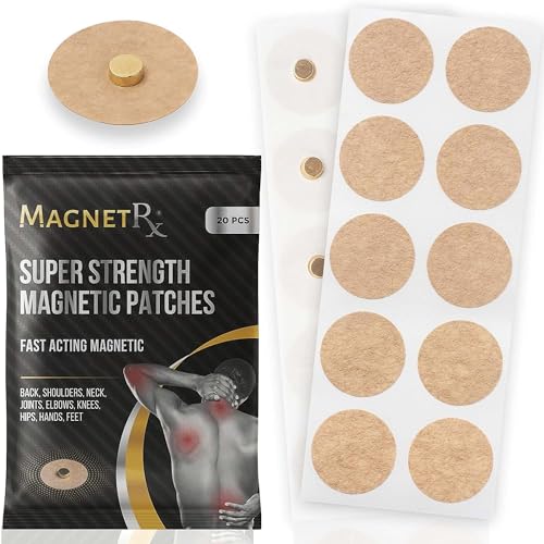 MagnetRX Magnetic Acupressure Patches - Ultra Strength Healing Magnets for The Body - 3,500 Gauss Acupressure Magnets Patch (20 Pack)