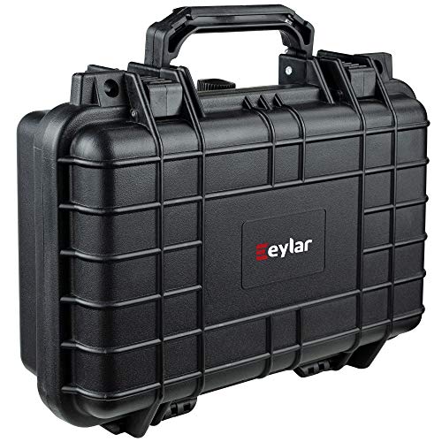 Eylar Hard Gun Case Water & Shock Proof With Foam TSA Approved 11.6 Inch 8.3 Inch 3.8 Inch (Black)