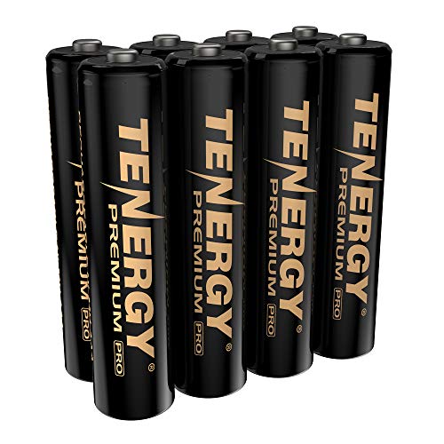 Tenergy Premium PRO Rechargeable AAA Batteries, High Capacity 1100mAh NiMH AAA Battery, 8 Pack Rechargeable Batteries