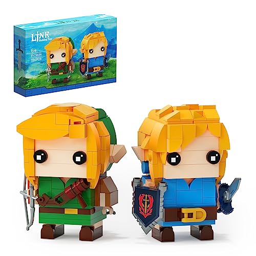BOTW Link Building Set, Link Action Figures Holding Master Sword and Hylian Shield, Birthday Party Decorations Supplies, Gifts for Fans Kids Adults(334 Pieces)