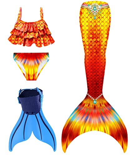 Superband Mermaid Tails with Mono Fin Sparkle Mermaid Swimsuit for Kids Girls Boys