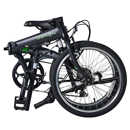 Dahon VYBE D7 Folding Bike, Lightweight Aluminum Frame; 7-Speed Gears; 20” Foldable Bicycle for Adults, Black
