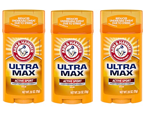 Arm and Hammer Ultra Max Solid Antiperspirant Deodorant Active Sport 2.6 oz. (Pack of 3)