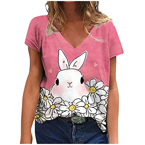 Women Easter Tshirt Woman Easter Gifts Cute Easter Gifts for Adults Easter Tshirts Women Hot Pink