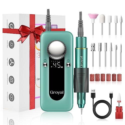 Electric Nail Drill Professional, 45000RPM Nail Drill Kit for Acrylic Gel Nails Tools, Rechargeable Portable Nail File Manicure Pedicure Kit for Women Nails Tools