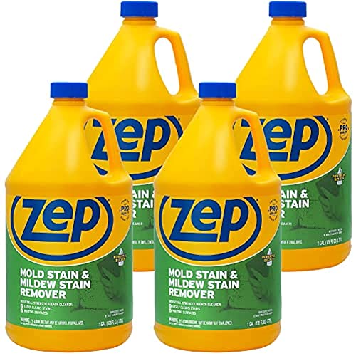 Zep Mold Stain and Mildew Stain Remover 1 Gallon (Case of 4) ZUMILDEW128 - Professional Strength No Scrub Formula