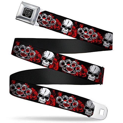 BUCKLE-DOWN INC. Men's Buckle-Down Seatbelt Belt Brass Knuckles Kids, Multicolor, 20-36 Inches