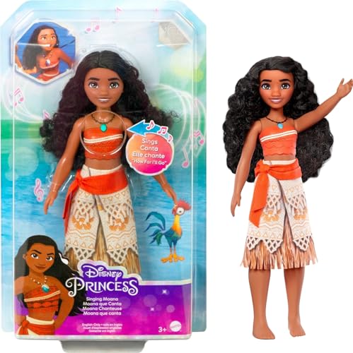 Mattel Disney Princess Moana Singing Fashion Doll in Signature Outfit, Sings 'How Far I'll Go' from Movie