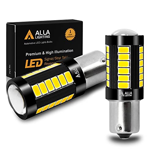 Alla Lighting 2800lm BA15S 1156 LED Bulbs, White Back-up Reverse/Signal/Brake/Tail/DRL Lights 7506 P21W 1141 3497 1003 1073 199 2396 93 97 6000K Xenon Super Bright 12V 5730 33-SMD Upgrade