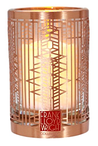 Ebros Gift Frank Lloyd Wright FLW Architecture Reproduction Votive Candle Holder Figurine Tea Light Decor 3.25' H (Robie House Art Glass Window No. 51)