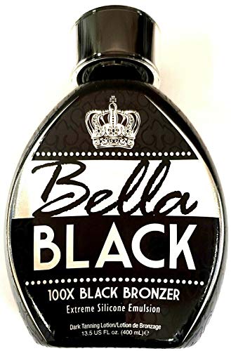 Bella Black 100X Bronzer Tanning Lotion – Premium Tanning Bed Lotion with Extreme Silicone Emulsion and Banana Fruit Extract – Instant Results – Dark Tanning Lotion for Indoor Tanning Beds - 13.5oz