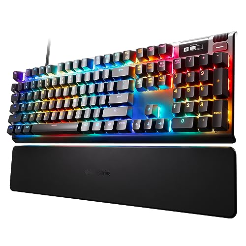 SteelSeries Apex Pro HyperMagnetic Gaming Keyboard — World's Fastest Keyboard — Adjustable Actuation — OLED Screen — RGB – USB Passthrough​