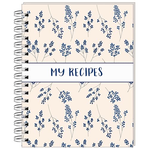 Recipe NoteBook to Write in Your Own Recipes, 7' x 9' Hardcover Notebook with 200 Recipe Template Pages (100 sheets), 8 Movable Dividers Tabs, and 24 Category Stickers for Organized Recipes' Cookbook