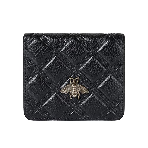 Repterbo Womens Wallet RFID Blocking Small Compact Bifold Genuine Leather Pocket Wallet Mini Wallets for Women Ladies Purse Black