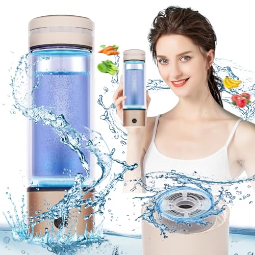 Hydrogen Water Bottle Generator, Portable H2 Water Ionizer Machine Cup with Rechargeable Glass Bottle, Healthy Alkaline Hydrogen Ions Water Maker Pitcher, Gift for Men Women