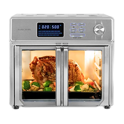 Kalorik MAXX Digital Air Fryer Oven, 26 Quart, 10-in-1 Countertop Toaster Oven & Air Fryer Combo-21 Presets up to 500 degrees, Includes 9 Accessories & Cookbook