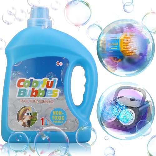 SHCKE Automatic Bubble Machine Upgrade Bubble Blower with 2 Fans, 20000+ Bubbles Per Minute Bubbles for Kids Portable Bubble Maker Operated by Plugin or Batteries for Indoor Outdoor Birthday Party