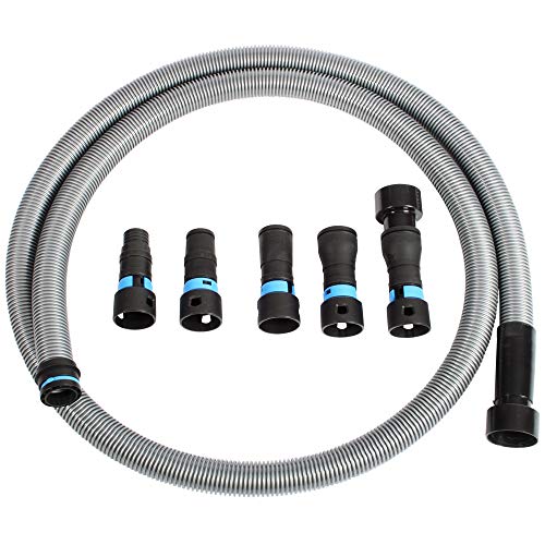Cen-Tec Systems 94698 Quick Click 10 Ft. Hose for Home and Shop Vacuums with Expanded Multi-Brand Power Tool Adapter Set for Dust Collection
