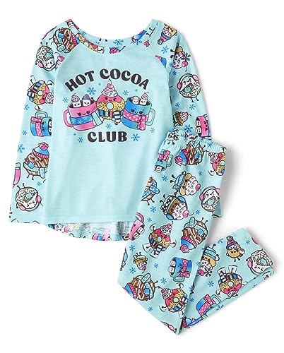 The Children's Place Girls' Long Sleeve Top and Pants 2 Piece Pajama Set Seasonal, Coco Crew, Large