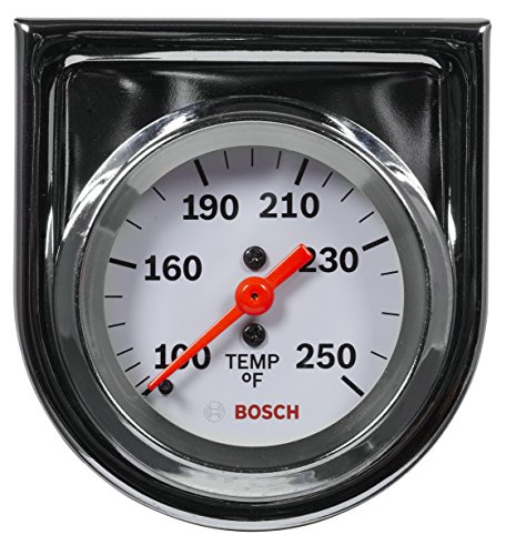 Actron Bosch SP0F000045 Style Line 2' Mechanical Water/Oil Temperature Gauge (White Dial Face, Chrome Bezel)