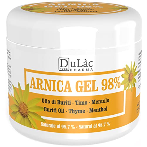 Dulàc Arnica Gel for Bruising and Swelling Maximum Strength (98%) 16.9 Fl Oz for Muscle and Joint Relief, Cool Effect, Dermatologically Tested and 98,7% Natural - Made in Italy