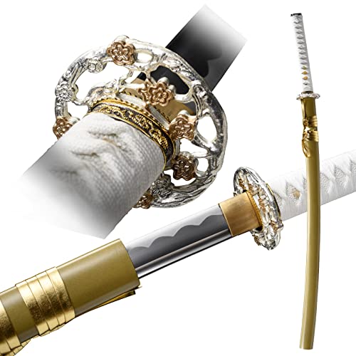 OYZ Katana Sword,Handmade 1060 High Carbon Steel Real Steel Samurai Sword,Mdemon Slayer Sword,Real Katana Samurai Sword Full Tang for Home Protection Collection and Gift